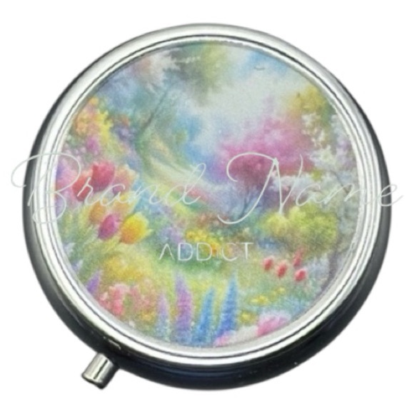 Pill Box Accessories - Floral Valley Multi-Use Mirrored Pill Box Container